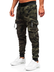 Uomo Pantaloni jogger cargo da tuta caldi Khaki Bolf HSS353