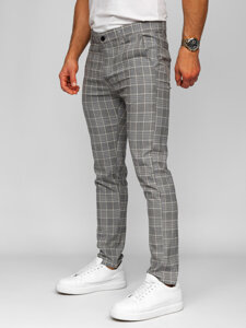 Uomo Pantaloni joggers a quadri Grigio Bolf 184171