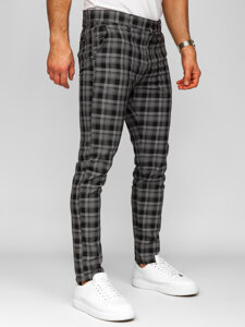 Uomo Pantaloni joggers a quadri Nero-Bianco Bolf 184147