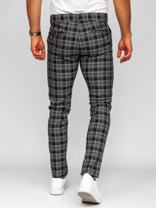 Uomo Pantaloni joggers a quadri Nero-Bianco Bolf 184147