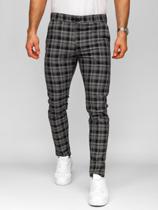 Uomo Pantaloni joggers a quadri Nero-Bianco Bolf 184147