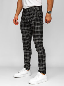 Uomo Pantaloni joggers a quadri Nero Bolf 184166