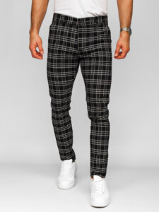 Uomo Pantaloni joggers a quadri Nero Bolf 184166