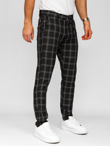 Uomo Pantaloni joggers a quadri Nero Bolf 184188