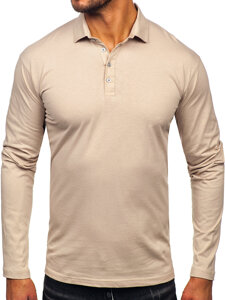 Uomo Polo in cotone a maniche lunghe Beige Bolf 5119