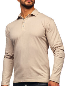 Uomo Polo in cotone a maniche lunghe Beige Bolf 5119