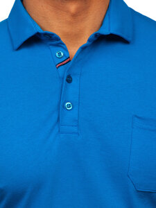 Uomo Polo in cotone a maniche lunghe Blu Bolf 5120