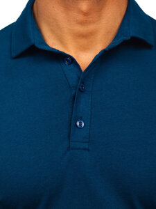 Uomo Polo in cotone a maniche lunghe Blu scuro Bolf 5119