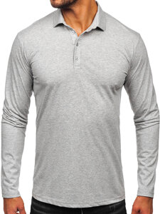 Uomo Polo in cotone a maniche lunghe Grigio Bolf 5119