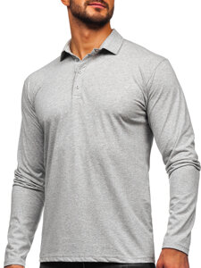 Uomo Polo in cotone a maniche lunghe Grigio Bolf 5119