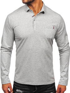 Uomo Polo in cotone a maniche lunghe Grigio Bolf 5120