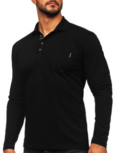 Uomo Polo in cotone a maniche lunghe Nero Bolf 5120