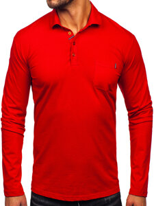 Uomo Polo in cotone a maniche lunghe Rosso Bolf 5120