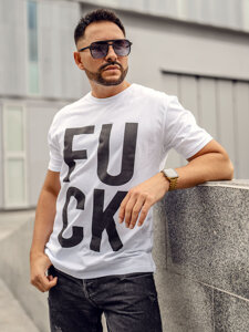 Uomo T-shirt con stampa Bianco Bolf 1267A