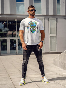 Uomo T-shirt con stampa Bianco Bolf 192379-1