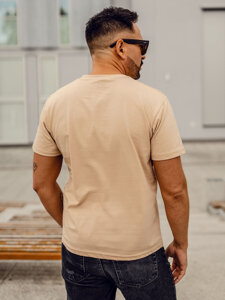 Uomo T-shirt in cotone basic Beige Bolf 192397A