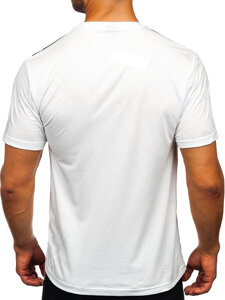 Uomo T-shirt in cotone con stampa Bianco Bolf 5041