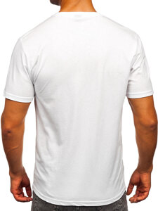 Uomo T-shirt in cotone con stampa Bianco Bolf 5066