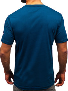 Uomo T-shirt in cotone con stampa Blu scuro Bolf 14741