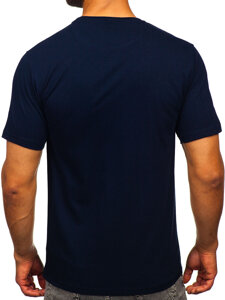 Uomo T-shirt in cotone con stampa Blu scuro Bolf 5032