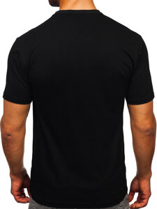 Uomo T-shirt in cotone con stampa Nero Bolf 5041