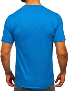 Uomo T-shirt in cotone con stampa Turchese Bolf 5032