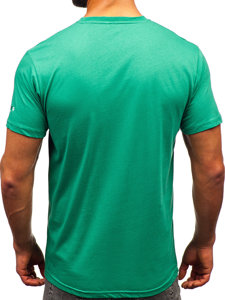 Uomo T-shirt in cotone con stampa Verde Bolf 14732